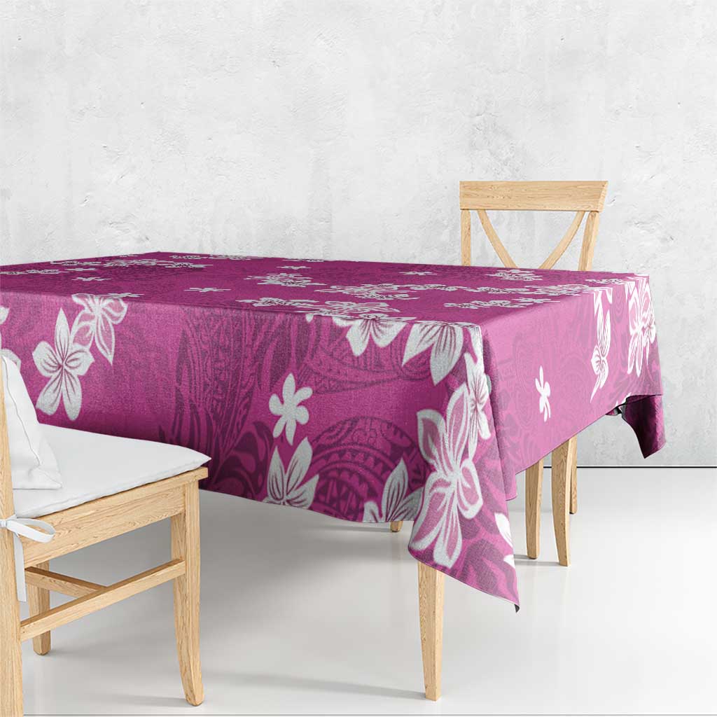 Hawaii Monstera Deliciosa Tablecloth Pink Plumeria Polynesian Pattern LT05 - Polynesian Pride