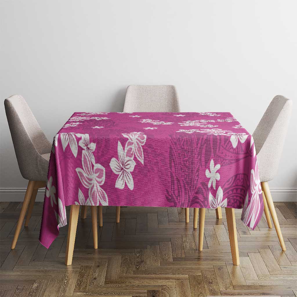 Hawaii Monstera Deliciosa Tablecloth Pink Plumeria Polynesian Pattern LT05 - Polynesian Pride