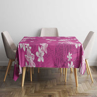 Hawaii Monstera Deliciosa Tablecloth Pink Plumeria Polynesian Pattern LT05 - Polynesian Pride