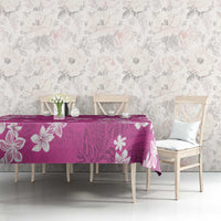 Hawaii Monstera Deliciosa Tablecloth Pink Plumeria Polynesian Pattern LT05 - Polynesian Pride
