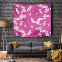 Hawaii Monstera Deliciosa Tapestry Pink Plumeria Polynesian Pattern LT05 Pink - Polynesian Pride