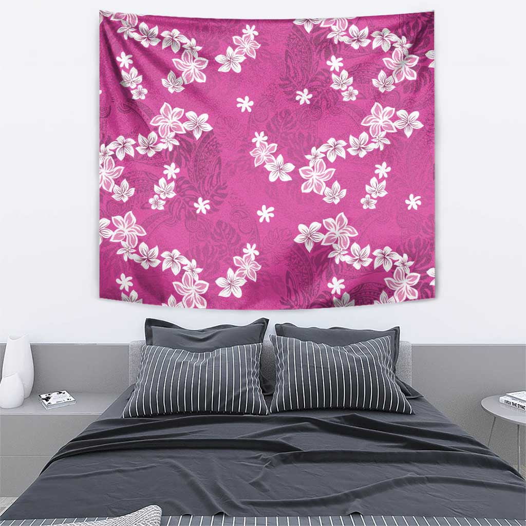 Hawaii Monstera Deliciosa Tapestry Pink Plumeria Polynesian Pattern LT05 - Polynesian Pride
