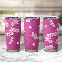 Hawaii Monstera Deliciosa Tumbler Cup Pink Plumeria Polynesian Pattern LT05 - Polynesian Pride