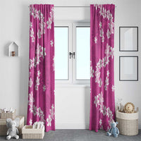 Hawaii Monstera Deliciosa Window Curtain Pink Plumeria Polynesian Pattern LT05 - Polynesian Pride