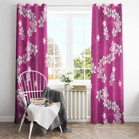 Hawaii Monstera Deliciosa Window Curtain Pink Plumeria Polynesian Pattern LT05 - Polynesian Pride