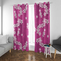 Hawaii Monstera Deliciosa Window Curtain Pink Plumeria Polynesian Pattern LT05 With Grommets Pink - Polynesian Pride
