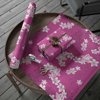 Hawaii Monstera Deliciosa Wrapping Paper Pink Plumeria Polynesian Pattern LT05 - Polynesian Pride