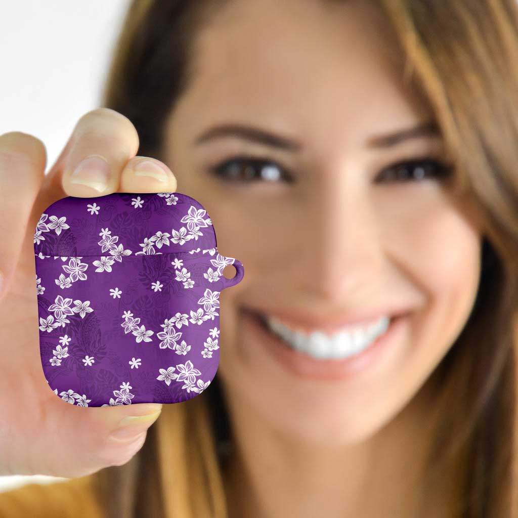 Hawaii Monstera Deliciosa AirPods Case Purple Plumeria Polynesian Pattern LT05 Purple - Polynesian Pride