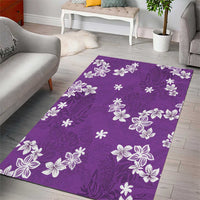 Hawaii Monstera Deliciosa Area Rug Purple Plumeria Polynesian Pattern LT05 - Polynesian Pride