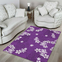 Hawaii Monstera Deliciosa Area Rug Purple Plumeria Polynesian Pattern LT05 - Polynesian Pride