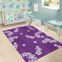 Hawaii Monstera Deliciosa Area Rug Purple Plumeria Polynesian Pattern LT05 - Polynesian Pride