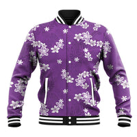 Hawaii Monstera Deliciosa Baseball Jacket Purple Plumeria Polynesian Pattern LT05 Unisex Purple - Polynesian Pride