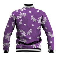 Hawaii Monstera Deliciosa Baseball Jacket Purple Plumeria Polynesian Pattern LT05 - Polynesian Pride
