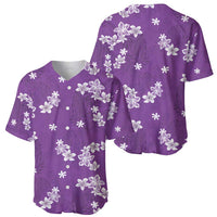 Hawaii Monstera Deliciosa Baseball Jersey Purple Plumeria Polynesian Pattern LT05 - Polynesian Pride