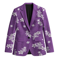 Hawaii Monstera Deliciosa Blazer Purple Plumeria Polynesian Pattern LT05 Unisex Purple - Polynesian Pride