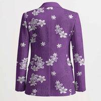 Hawaii Monstera Deliciosa Blazer Purple Plumeria Polynesian Pattern LT05 - Polynesian Pride