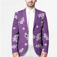 Hawaii Monstera Deliciosa Blazer Purple Plumeria Polynesian Pattern LT05 - Polynesian Pride