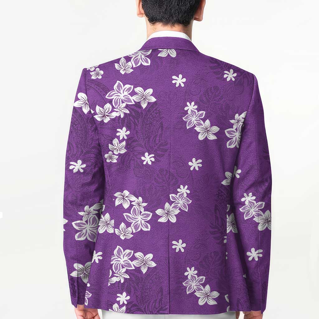 Hawaii Monstera Deliciosa Blazer Purple Plumeria Polynesian Pattern LT05 - Polynesian Pride