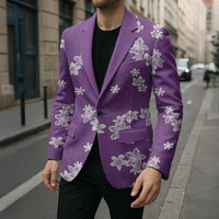 Hawaii Monstera Deliciosa Blazer Purple Plumeria Polynesian Pattern LT05 - Polynesian Pride
