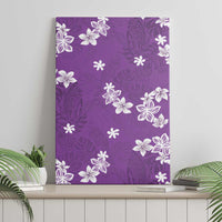 Hawaii Monstera Deliciosa Canvas Wall Art Purple Plumeria Polynesian Pattern LT05 - Polynesian Pride
