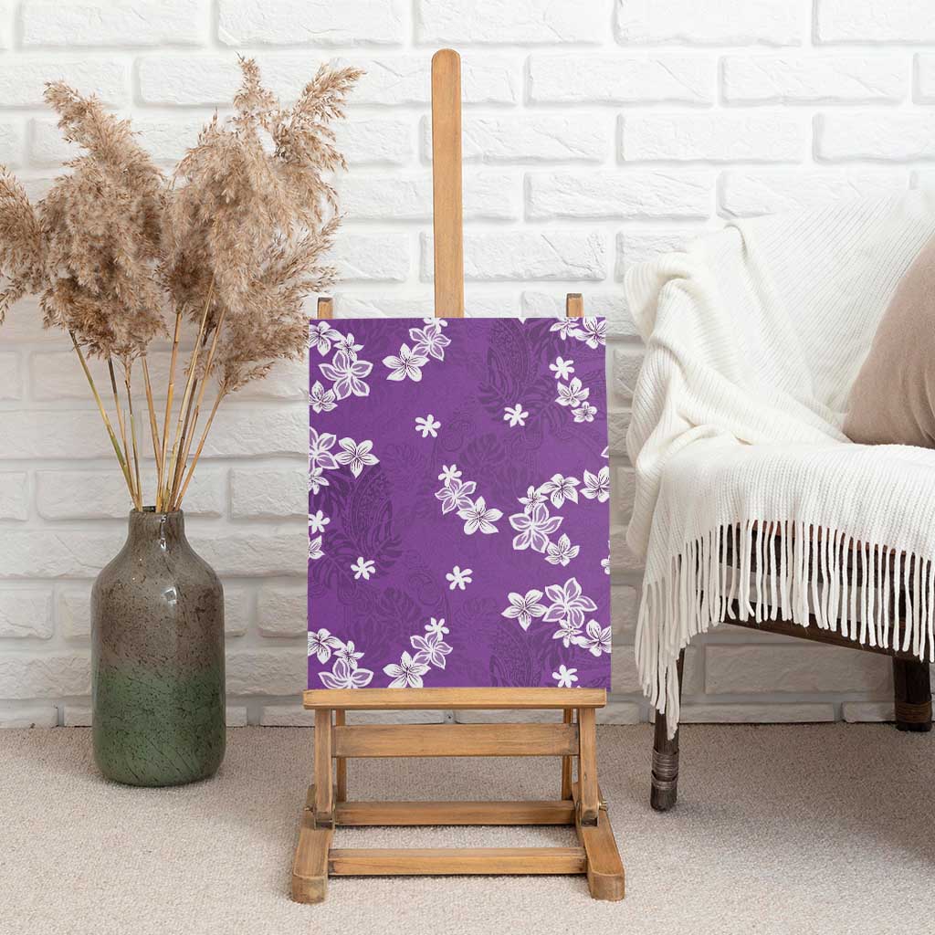 Hawaii Monstera Deliciosa Canvas Wall Art Purple Plumeria Polynesian Pattern LT05 - Polynesian Pride