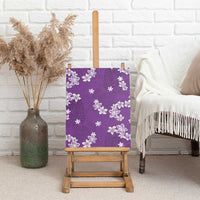 Hawaii Monstera Deliciosa Canvas Wall Art Purple Plumeria Polynesian Pattern LT05 - Polynesian Pride