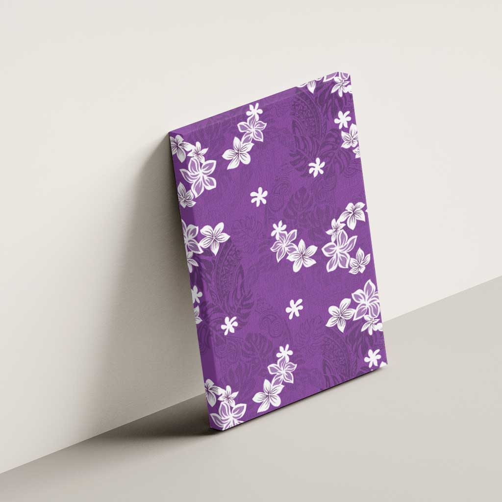 Hawaii Monstera Deliciosa Canvas Wall Art Purple Plumeria Polynesian Pattern LT05 - Polynesian Pride