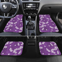 Hawaii Monstera Deliciosa Car Mats Purple Plumeria Polynesian Pattern LT05 Set 4pcs Purple - Polynesian Pride