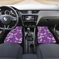 Hawaii Monstera Deliciosa Car Mats Purple Plumeria Polynesian Pattern LT05 Set 2pcs - Front Purple - Polynesian Pride