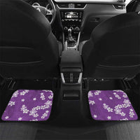 Hawaii Monstera Deliciosa Car Mats Purple Plumeria Polynesian Pattern LT05 Set 2pcs - Back Purple - Polynesian Pride