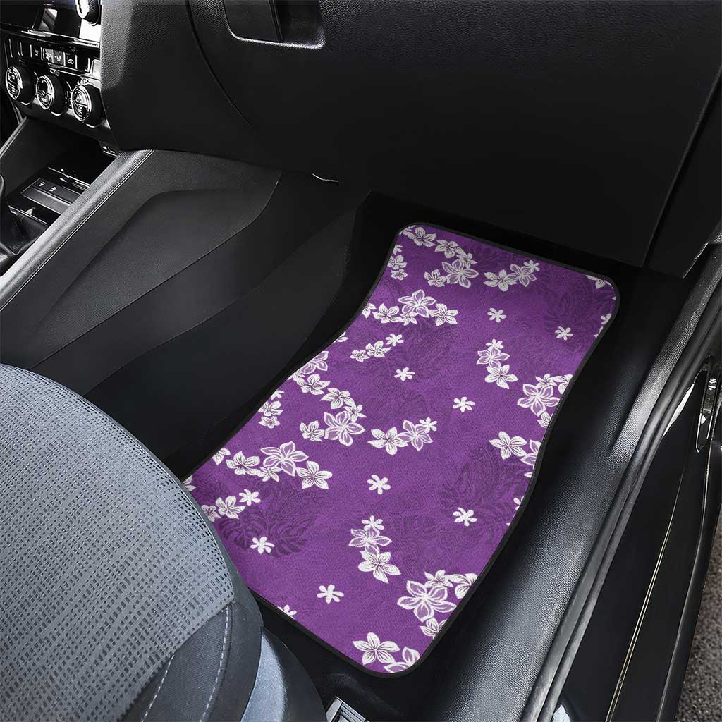 Hawaii Monstera Deliciosa Car Mats Purple Plumeria Polynesian Pattern LT05 - Polynesian Pride