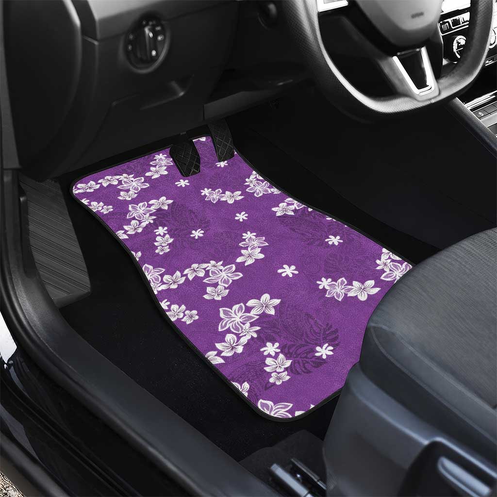 Hawaii Monstera Deliciosa Car Mats Purple Plumeria Polynesian Pattern LT05 - Polynesian Pride