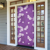 Hawaii Monstera Deliciosa Door Cover Purple Plumeria Polynesian Pattern LT05 - Polynesian Pride