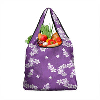Hawaii Monstera Deliciosa Grocery Bag Purple Plumeria Polynesian Pattern LT05 1-pack One Size Purple - Polynesian Pride