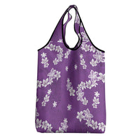 Hawaii Monstera Deliciosa Grocery Bag Purple Plumeria Polynesian Pattern LT05 - Polynesian Pride