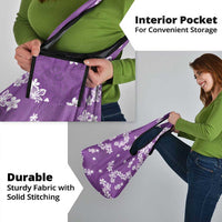 Hawaii Monstera Deliciosa Grocery Bag Purple Plumeria Polynesian Pattern LT05 - Polynesian Pride