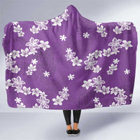 Hawaii Monstera Deliciosa Hooded Blanket Purple Plumeria Polynesian Pattern LT05 One Size Purple - Polynesian Pride