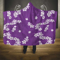 Hawaii Monstera Deliciosa Hooded Blanket Purple Plumeria Polynesian Pattern LT05 - Polynesian Pride