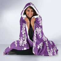 Hawaii Monstera Deliciosa Hooded Blanket Purple Plumeria Polynesian Pattern LT05 - Polynesian Pride