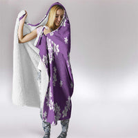Hawaii Monstera Deliciosa Hooded Blanket Purple Plumeria Polynesian Pattern LT05 - Polynesian Pride