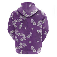 Hawaii Monstera Deliciosa Hoodie Purple Plumeria Polynesian Pattern LT05 - Polynesian Pride