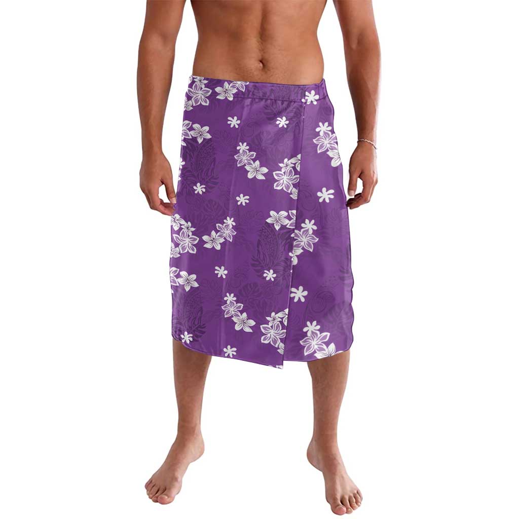 Hawaii Monstera Deliciosa Lavalava Purple Plumeria Polynesian Pattern LT05 Purple - Polynesian Pride