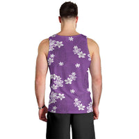 Hawaii Monstera Deliciosa Men Tank Top Purple Plumeria Polynesian Pattern LT05 - Polynesian Pride
