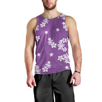 Hawaii Monstera Deliciosa Men Tank Top Purple Plumeria Polynesian Pattern LT05 - Polynesian Pride