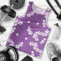 Hawaii Monstera Deliciosa Men Tank Top Purple Plumeria Polynesian Pattern LT05 - Polynesian Pride