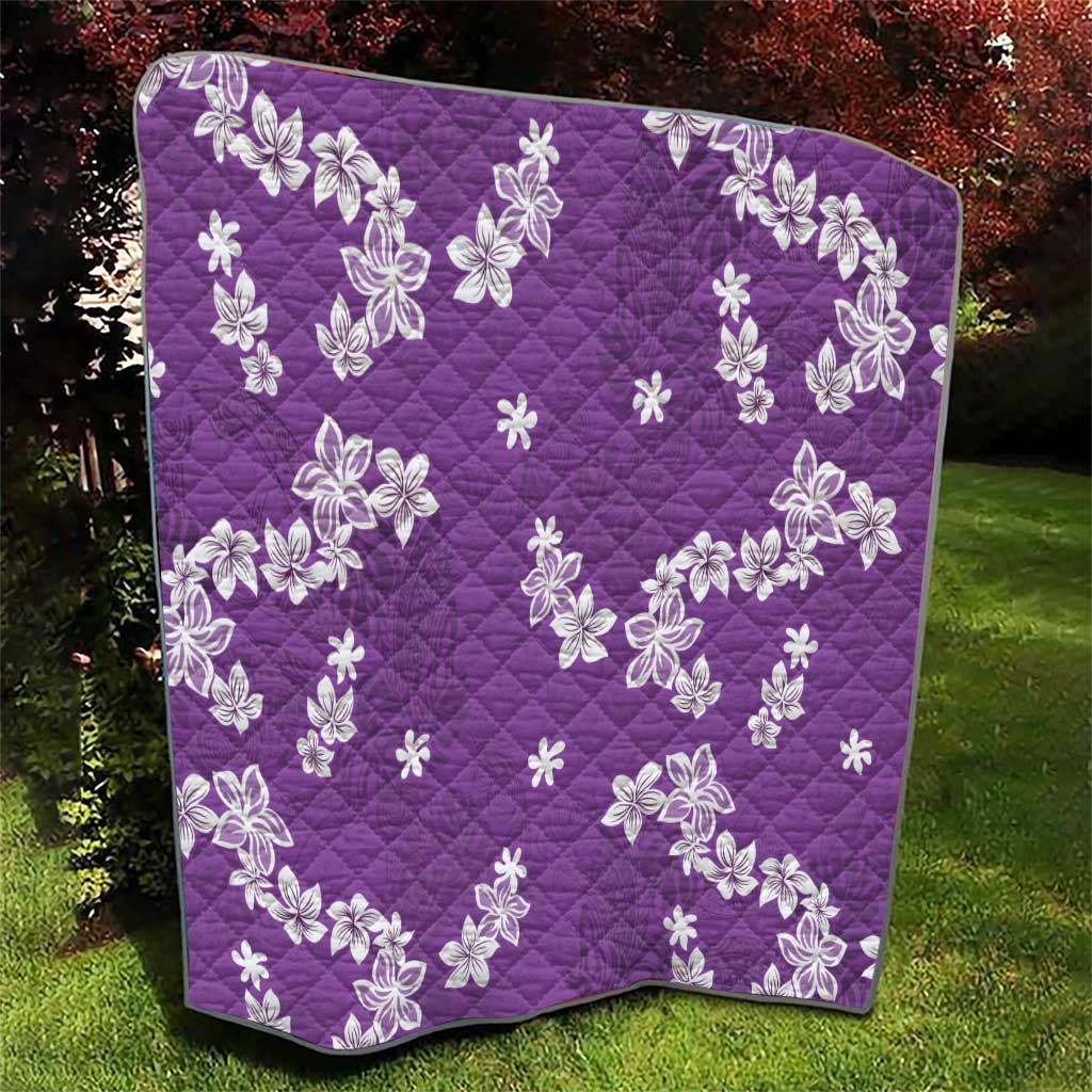 Hawaii Monstera Deliciosa Quilt Purple Plumeria Polynesian Pattern LT05 - Polynesian Pride