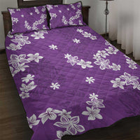 Hawaii Monstera Deliciosa Quilt Bed Set Purple Plumeria Polynesian Pattern LT05 Purple - Polynesian Pride