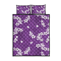 Hawaii Monstera Deliciosa Quilt Bed Set Purple Plumeria Polynesian Pattern LT05 - Polynesian Pride