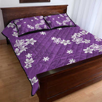 Hawaii Monstera Deliciosa Quilt Bed Set Purple Plumeria Polynesian Pattern LT05 - Polynesian Pride