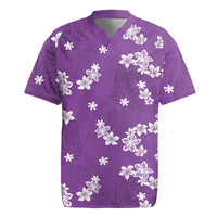 Hawaii Monstera Deliciosa Rugby Jersey Purple Plumeria Polynesian Pattern LT05 Purple - Polynesian Pride